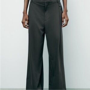 Zara Women's Grey Wide-Leg Trousers
